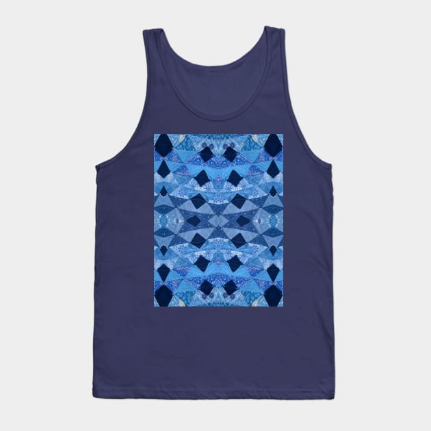 Blue Patchwork Quilt Pattern Tank Top by Amanda1775